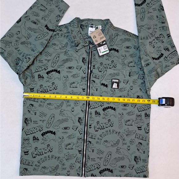 PUMA X RIPNDIP AOP Twill Jacket (Eucalyptus) - Men's size LARGE - Picture 11 of 12